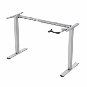 E.For.U® Q3 marco de mesa ajustable con manivela de escritorio ajustable en altura (manual, plateado)