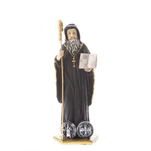 DELL'ARTE Artículos religiosos - Estatua de San Benito de Norcia, 20 cm