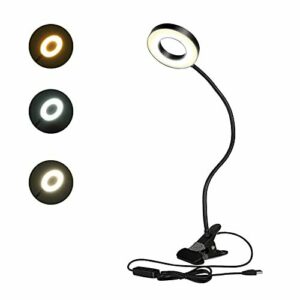 SUNNEST LED- Luz Lectura Lámpara de Escritorio con Panel Táctil Luz de Libro Recargable y 3 Niveles de Brillo 48 LEDS (Negro Oscuro)