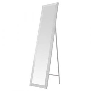 LOLAhome Espejo de pie Blanco nórdico de Madera de 37 x 157 cm
