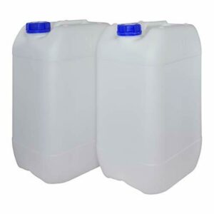 Bidón Garrafa Plástico 25 litros apilable. Apta para uso alimentario como depósito contenedor de agua potable. Homologación para transporte ADR. (2 Unidades)