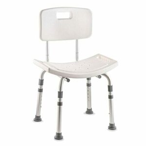 Invacare Cadiz H296 - Taburete de baño para personas mayores con respaldo, silla con asiento ergonómico y patas antideslizantes y altura regulable, color blanco