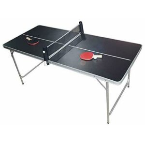 PingPong-Classics Mesa de ping pong plegable, 180 x 80 x 76 cm, portátil, incluye red, 2 raquetas, soporte para pelotas y 6 pelotas