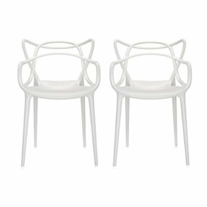 Kartell Masters - Juego de sillas (policarbonato, 57 x 47 x 84 cm), Color Blanco