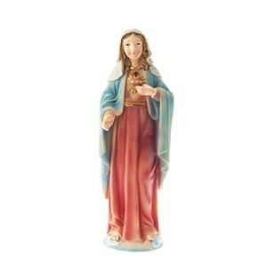 DELL'ARTE Artículos religiosos – Estatua sagrada corazón de María, 12 cm