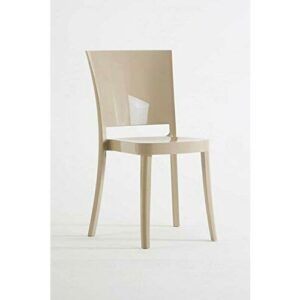 Lucienne Silla de policarbonato extrabrillante color gris claro – Juego de 4 sillas – 10L2004