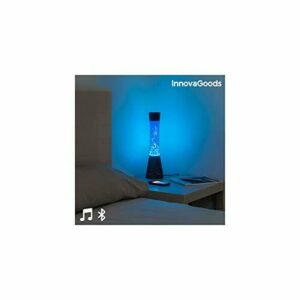 InnovaGoods Lámpara de Lava con Altavoz Bluetooth y Micrófono 30W, Negro y Azul