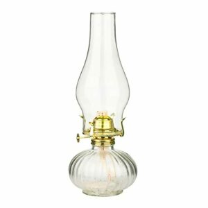 amanigo Lámpara de aceite de cámara grande – Farol de queroseno vintage de cristal para interiores