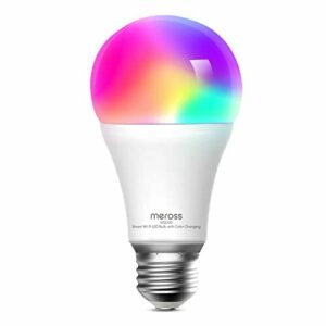Meross Bombilla LED Multicolor, Inteligente, WiFi, Regulable, Mando a distancia, 9W E27, RGBWW, 2700-6500 K, Compatible con Alexa, Google Home. MSL120B