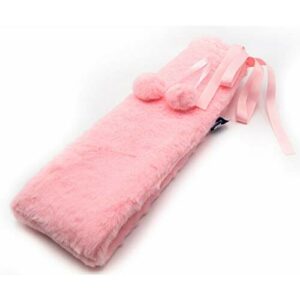 Bolsa de agua caliente LARGA axion | + incluye funda rosa (de peluche con pompones) | Bolsa de agua para terapia de calor | bolsa de agua caliente excelente para dormir
