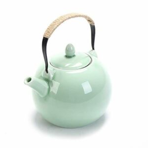 Teteras y hervidores La Capacidad Grande de Celadon Tetera de cerámica del pote del té Tea Pot Recipientes 2 litros Tetera (Color : Green)