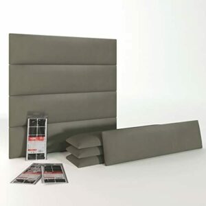 Mollis - Panel de pared acolchado moderno 3D, revestimiento de pared, cojín acústico, absorbente de sonido, cabecero para cama, salón, pared decorativa, rectángulos, 15 x 60 cm, juego de 8 unidades