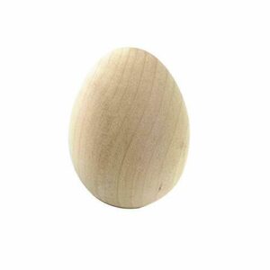NeeyBing Huevos de Pascua de madera falsos, para cesta de Pascua o decoración del hogar, juego de huevos de madera sin pintar, regalos de Pascua para niños, paquete de 6