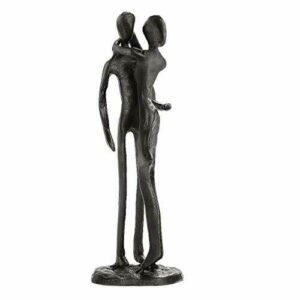 Aoneky Estatua de Pareja de Metal - Figura Decorativa de Parejas Novios Escultura de Hierro, Regalo para San Vanlentín Aniversario de Bodas Navidad, Decoración Romántica Moderna del Hogar Casa