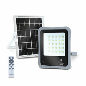 Aigostar - Foco proyector LED solar con mando a distancia,30W,6500W luz blanca Resistente al agua IP65. Perfectos para exterior jardín,patios,caminos o garajes