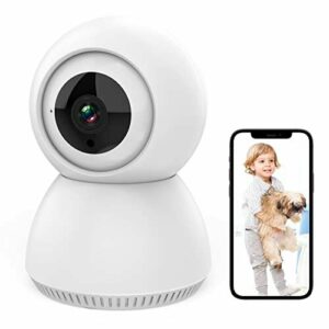 Cámara Vigilancia WiFi Interior, 1080P FHD Cámaras de Vigilancia, Visión Nocturna, Audio Bidireccional, Detección de Movimiento, óptima para Bebé/Mascota/Anciano