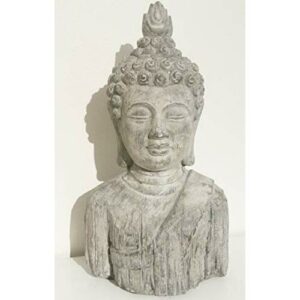 F&G Supplies Escultura de Estatua de jardín de Cabeza de Buda - Efecto de Piedra a Prueba de heladas