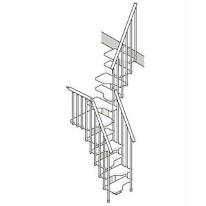Señor paso compacto con jack de escalera abierto "U" Natural-gris altura Total 281, 0 ÷ 333, 0 cm.