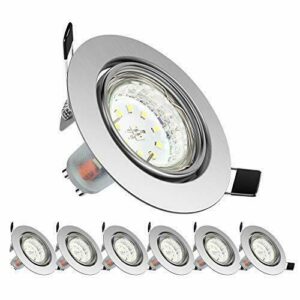 Foco Empotrable LED, 5W (50W) GU10 Downlight LED Plafón, 500LM Luz Cálida 2700k, Ojos de buey de LED, Paquete de 6