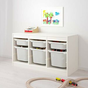 MAC TROFAST - Cómoda de almacenaje para los juguetes de los niños, con cajas de plástico, blanco, 99 x 44 x 56 cm