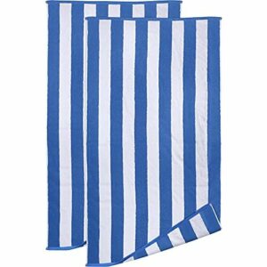 Utopia Towels - Toallas de Playa Blancas y Azules de Primera algodón Hilado en Anillos, 600 gsm Altamente Absorbente, súper Suave y de Secado rápido (Paquete de 2)