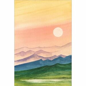 Posterlounge Sunset Over The Hills Lienzo de ASHA Sudhaker Shenoy Cuadros decoración para Cualquier habitación 70 x 100 cm Colorido Pintura Decoración Pared