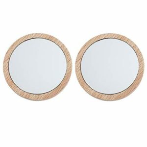 Lurrose - Espejo de bolsillo compacto para mujer, 2 unidades, pequeño, redondo, de cristal, con diseño de círculos, 6,5 cm, 7,5 cm