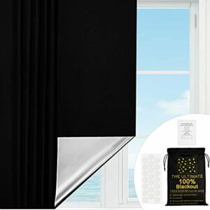 Tela opaca para cortinas opacas, protección solar con revestimiento térmico, aislamiento opaco para ventanas de tejado, cortinas opacas con 21 ventosas (300 x 145 cm)