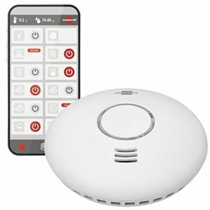 brennenstuhl®Connect detector de humo y calor inteligente WRHM01 con notificación de aplicación (detector de humo WiFi, incluye 2x pilas, probado según EN 14604)