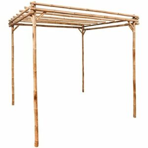 vidaXL Pérgola de Bambú Mueble de Patio Realidad Bambú Armadura de Flora Planta Bien Decorado al Patio Jardín Naural Ligero Verdor 170x170x220 cm