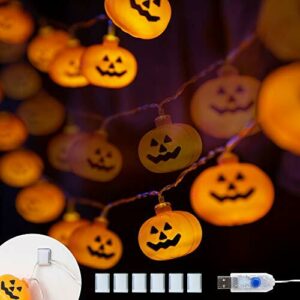 KPCB Tech Decoraciones de Halloween Luces LED de calabaza Cadena 5,4M 40 LED Operado por USB e navidad