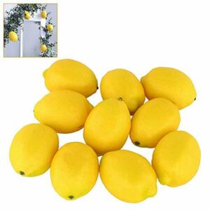 Tumnea Limones Artificiales, Frutas Artificiales Limones Amarillos Artificiales para la Cocina casera Frutero Falso Guirnalda de limón Decoración de guirnaldas - 10PCS