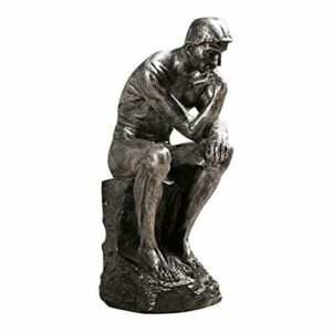 LOVIVER Auguste Rodin Hombre Estatua figurita Resina Escultura Moderna casa Oficina Sala de Escritorio Decoración, de Plata