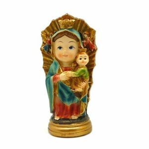 DELL'ARTE Estatua pintada a mano – Baby Virgen del Perpetuo Sucurso cm 9 Artículos religiosos