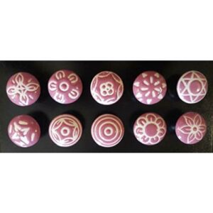 PUSHPACRAFTS Juego de 10 pomos de cerámica, color rosa