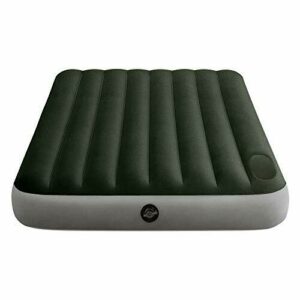 Colchón camping doble con Fiber-Tech INTEX velloso, Color Verde, 137 x 191 x 25 cm