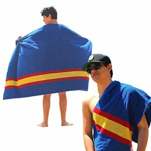 noi Toalla de Playa Grande y Toalla de Gym. 100% algodón. Bandera de España, Color Azul. 2 Piezas de Diferente tamaño Verano