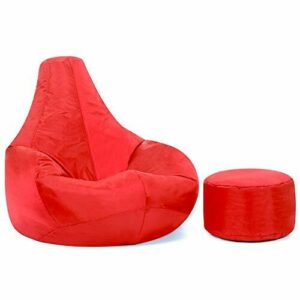 Bean Bag Bazaar Puf para Videojuegos reclinable de diseño con reposapiés a Juego DE Regalo – Sillón Tipo puf Impermeable para Interiores y Exteriores (Color Rojo)