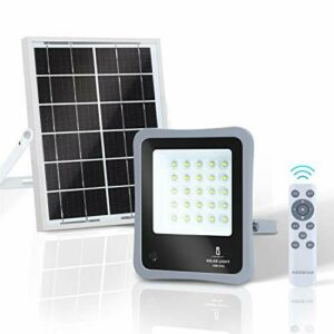 Aigostar - Foco proyector LED solar con mando a distancia, 50W, 6500K luz blanca. Resistente al agua IP65. Perfectos para exterior jardín, patios, caminos o garajes