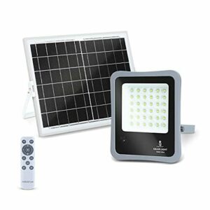 Aigostar - Foco proyector LED solar con mando a distancia, 100W, 6500K luz blanca. Resistente al agua IP65. Perfectos para exterior jardín, patios, caminos o garajes