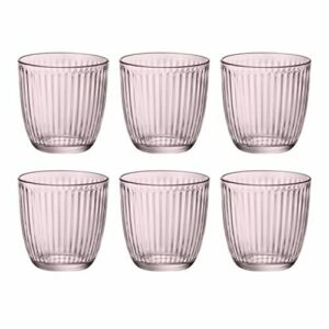Rosa UNISHOP Set de 6 Vasos de Cristal Transparentes o de Colores de 29cl Aptos para Lavavajillas 