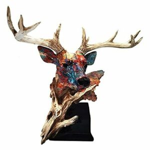 Escultura de escritorio Resina ciervo cabeza decoración ciervos cabeza estatua animal escultura doméstico decoración accesorios oficina sala de estar manualidades estatuillas