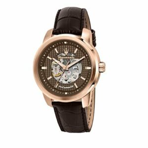 Maserati Successo Reloj Hombre, Solo Tiempo, 3H, en Acero, PVD Oro Rosa, Cuero - R8821121001