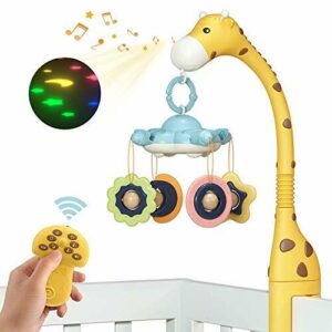 Móvil Musical Juguetes para Bebés,Juguetes para Cuna,Móvil Cuna Bebé con Proyector Luces y Sonido,Juguete Colgante Cochecito Bebe,Juguetes Colgantes Regalos para Cuna