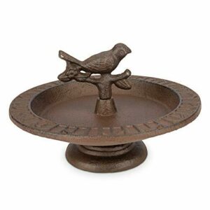 Wildlife Friend Bañera para pájaros de pie (20 cm de diámetro), bañera para pájaros de Hierro Fundido, comedero para pájaros para el jardín, balcón, bañera para pájaros