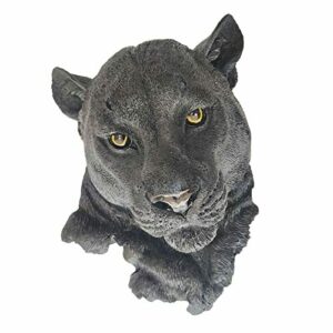 P Prettyia Estatua de Cabeza de Animal Realista, artesanías de Resina sintética de Montaje en Pared, Escultura de Cabeza de Animales Salvajes en 3D para Granja, Pantera Negra