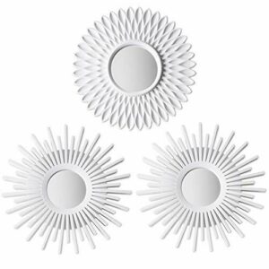 BONNYCO Espejos Pared Decorativos Blancos Pack 3 Espejos Decorativos Ideales para Decoracion Casa, Habitación y Salón | Espejos Redondos Pared Regalos Originales para Mujer | Decoracion Pared