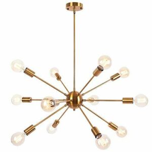 OYIPRO Moderno Iluminación colgante Sputnik Bolas Lámparas de araña con 12 Luces E27 para sala de estar Dormitorio (Sin bombilla)