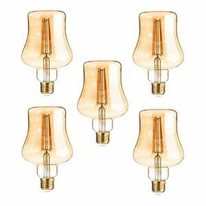 Set de 5 bombillas led de lámpara doradas de cristal de Ø 10x17 cm - LOLAhome