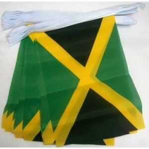 AZ FLAG Guirnalda 6 Metros 20 Banderas de Jamaica 21x15cm - Bandera JAMAICANA 15 x 21 cm - BANDERINES